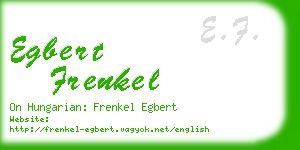 egbert frenkel business card